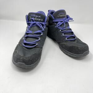 Skechers Go Walk Outdoors SN 14133 Sneaker Womens Sz 11 Gray Purple Suede Shoes